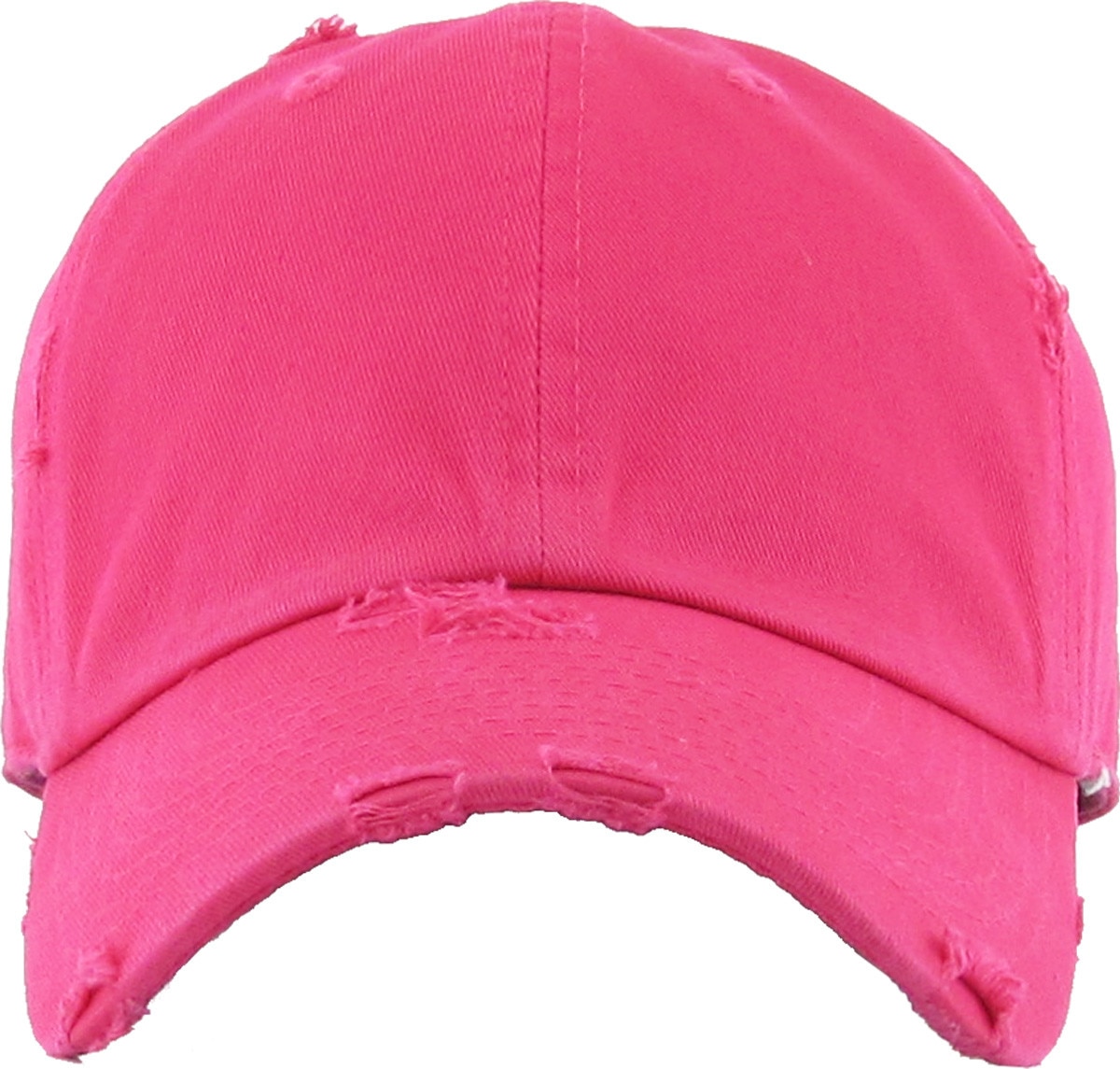 Hot Pink Distressed Vintage Baseball Cap Front View